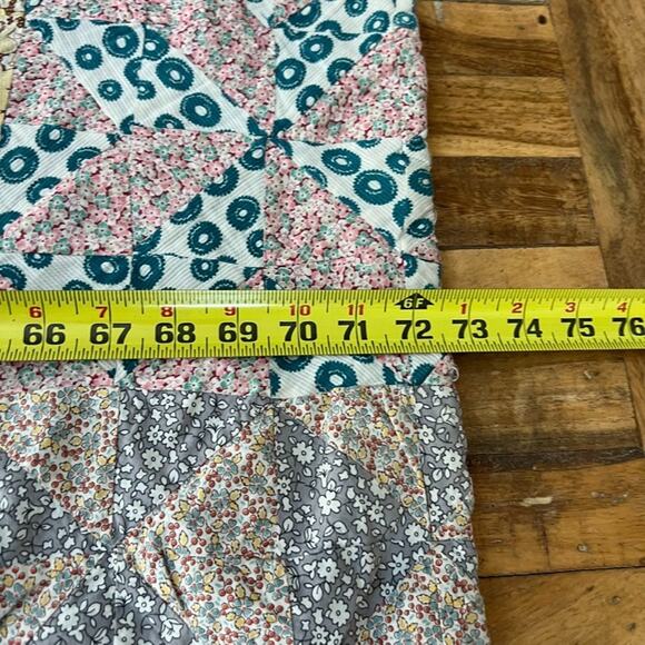 Handmade Nap Quilt Bed Cover Diamond Floral Patchwork Reversible 57" x 72" - Picture 11 of 16